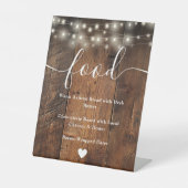 String Lights Rustic Boho Barn Wood Food Menü Sockelschild (Vorderseite)