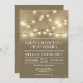 String Lights + Rustic Burlap Wedding Einladungen (Vorne/Hinten)