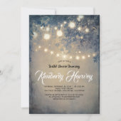 String Lights Rustic Country Dreamy Brautparty Einladung (Vorderseite)