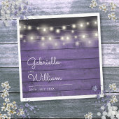 String Lights Rustic Lila Wood Elegantes Skript Serviette