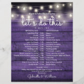 String Lights Rustic Lila Wood Wedeline Timeline (Vorderseite)