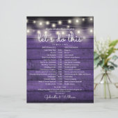 String Lights Rustic Lila Wood Wedeline Timeline (Stehend Vorderseite)
