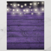 String Lights Rustic Lila Wood Wedeline Timeline (Rückseite)
