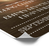 String Lights Rustic Mason Jar Wedding Willkommen Poster (Ecke)