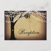 String Lights Rustic Tree Wedding Reception Card Begleitkarte (Rückseite)