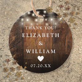 String Lights Rustic Wood Boho Barn Wedding Geschenkanhänger