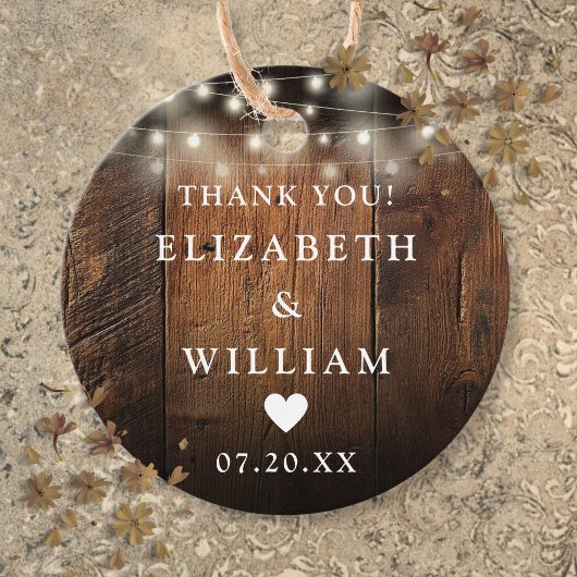 String Lights Rustic Wood Boho Barn Wedding Geschenkanhänger