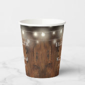 String Lights Rustic Wood Boho Barn Wedding Pappbecher (Links)