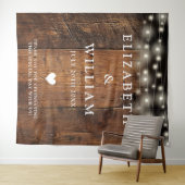 String Lights Rustic Wood Foto Booth Background Wandteppich (Beispiel (Horizontal))