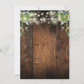 String Lights Rustic Wood Greenerity Wedding Save The Date (Rückseite)