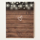 String Lights Rustic Wood Signature Script Hochzei Planer (Rückseite)