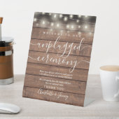 String Lights Rustic Wood Unplugged Zeremonie Sockelschild (In SItu)