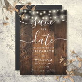 String Lights Rustic Wood Wedding speichern das Da Magneteinladung