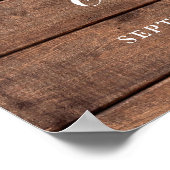 String Lights Rustic Wood Wedding Willkommenszeich Poster (Ecke)