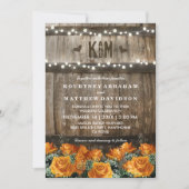 String Lights | Rustikale Ehe Einladung (Vorderseite)