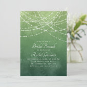 String Lights Sage Green Bridal Brunch Einladung (Stehend Vorderseite)