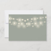 String Lights Sage Green Script Auswahl RSVP Karte (Rückseite)