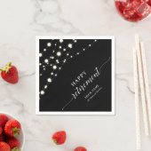 String Lights | Schwarz-Weiß-Party Serviette (Beispiel)