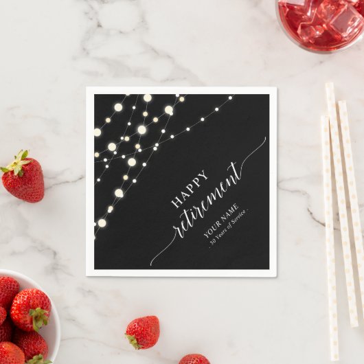 String Lights | Schwarz-Weiß-Party Serviette (Beispiel)