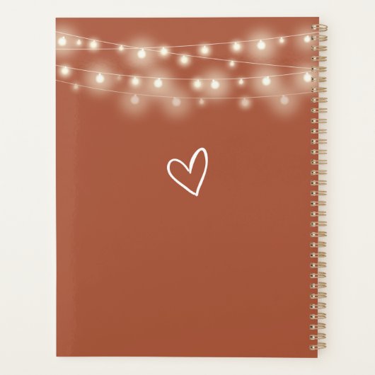 String Lights Signature Script Terracotta Wedding Planer (Rückseite)