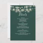 String Lights Smarald in einer einfachen Hochzeit Einladung (Rückseite)