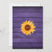 String Lights Sonnenblumen Mason Jars Lila Hochzei Einladung (Rückseite)