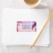 String Lights Sunset Beach Lila Hochzeit Adressaufkleber (Insitu)