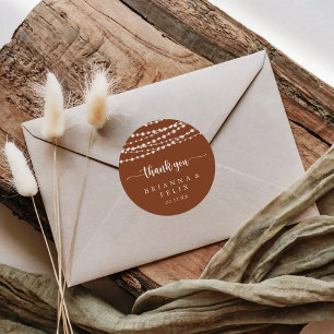 String Lights Terracotta Danke Gastgeschenk Hochze Runder Aufkleber