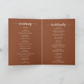 String Lights Terracotta Folded Wedding Program Programm (Innenseite)