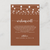 String Lights Terracotta Hochzeit wünschend gut Begleitkarte (Vorderseite)