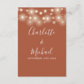 String Lights Terracotta Hochzeiten Details Begleitkarte (Rückseite)