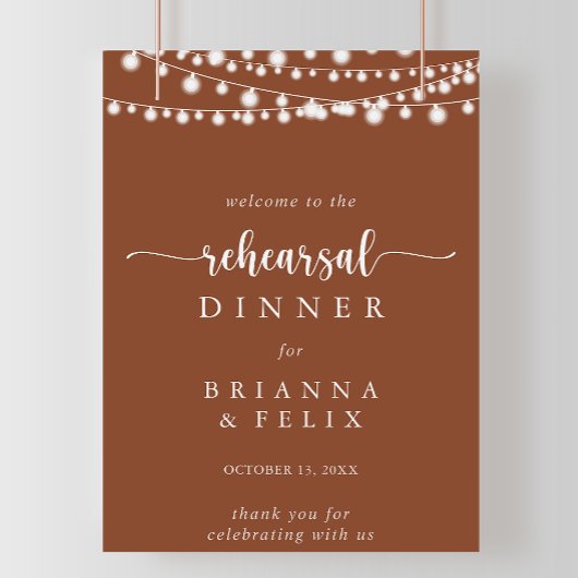 String Lights Terracotta Probe Dinner Willkommen Poster