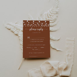 String Lights Terracotta Wedding Menu UAWG RSVP Karte