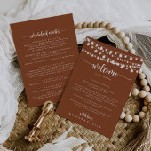 String Lights Terracotta Wedding Welcome Letter