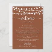 String Lights Terracotta Wedding Welcome Letter (Vorderseite)