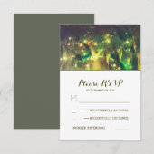 String Lights Tree Southern Rustic Wedding RSVP Karte (Vorne/Hinten)