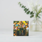 String Lights Trees Business Monogramme Quadratische Visitenkarte (Stehend Vorderseite)