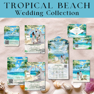 String Lights Tropical Beach Danke Hochzeit Postkarte