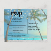 String Lights Tropical Beach Empfang Dinner Einladungspostkarte (Rückseite)