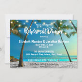 String Lights Tropical Beach Probe Dinner Einladung (Vorderseite)