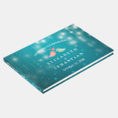 String Lights Turquoise Glitzer Wedbook Gästebuch (Ecke)