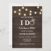 String Lights und Barnwood I DO GRILLEN Einladung (Vorderseite)
