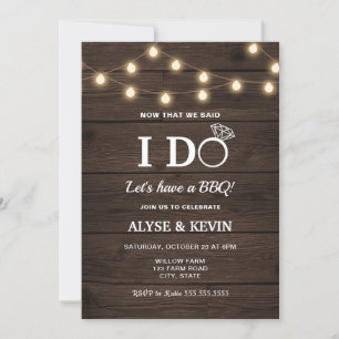 String Lights und Barnwood I DO GRILLEN Einladung