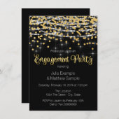String Lights und Gold Confetti Engagement Party Einladung (Vorne/Hinten)