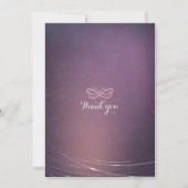 String Lights und Lila Grunge Background Wedding Einladung (Rückseite)