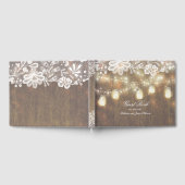 String Lights und Mason Jar Lace and Wood Wedding Gästebuch (Voll)
