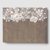 String Lights und Mason Jar Lace and Wood Wedding Gästebuch (Rückseite)