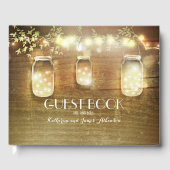 String Lights und Mason Jar Wedding Gästebuch (Vorderseite)