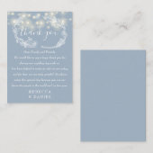 String Lights Vielen Dank für Dusty Blue Wedding Platzkarte (Vorne/Hinten)