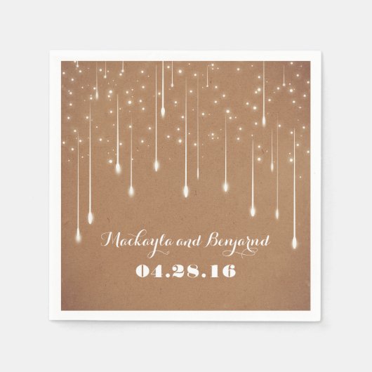 String Lights Wedding Modern Serviette (Vorderseite)